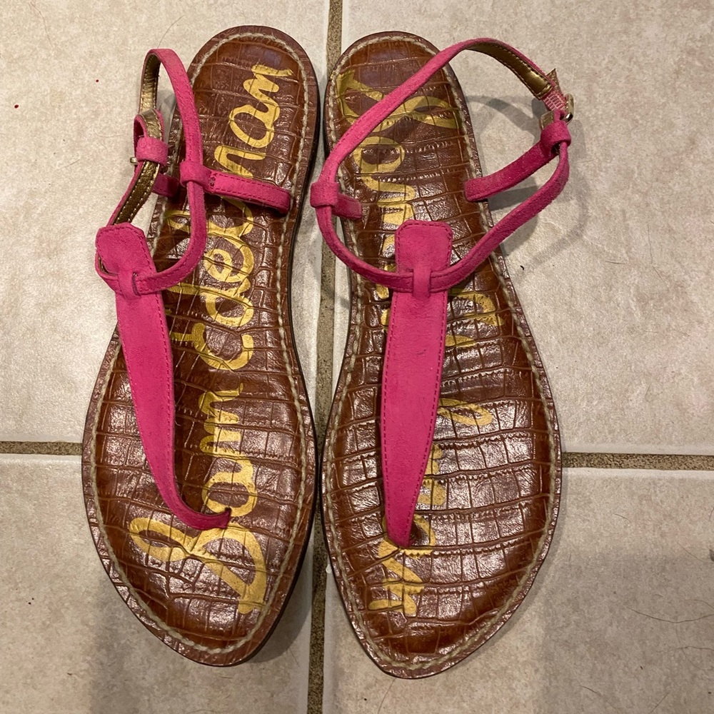 Sam Edelman Gigi Thong Sandal Fuscia Suede Size 8